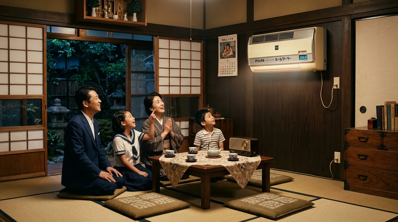 1950年代の日本の家庭用エアコンレトロイメージ