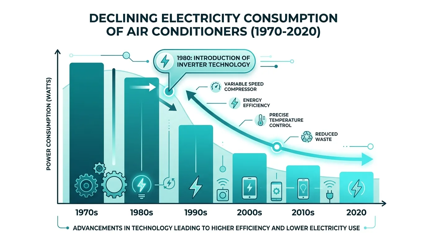 消費電力の推移グラフ：1970年代から2020年代の変化