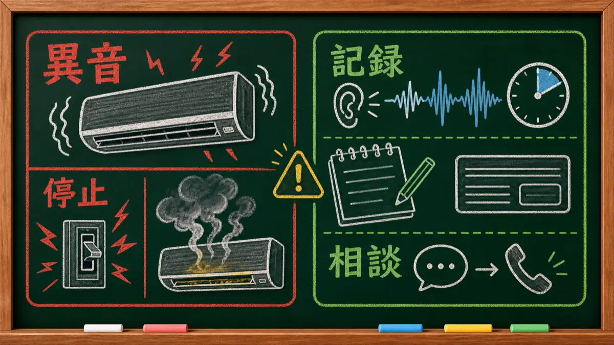 異音は止める音と記録する音に分ける板書図解