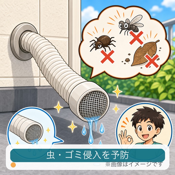 ドレンホース防虫キャップのイメージ画像
